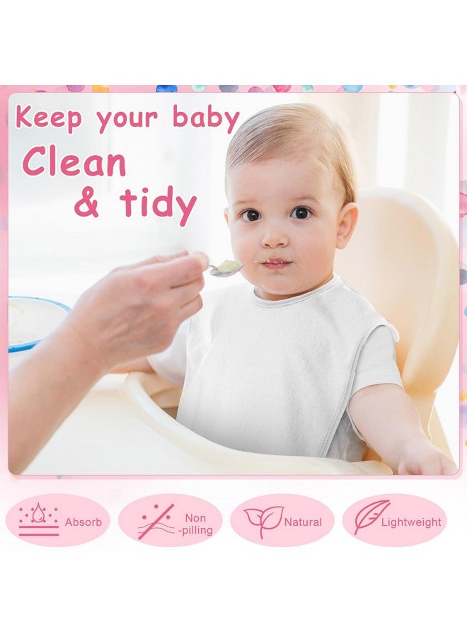 Hercicy Hercicy Full Coverage Pullover Toddler Baby Bibs Terry Cloth Bibs with Snap Button for 0-4 Years Unisex Feeding Drooling(White,5 Pcs) - Image 4