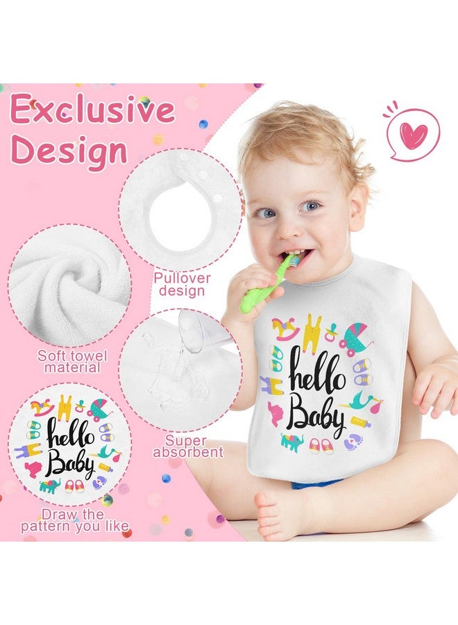 Hercicy Hercicy Full Coverage Pullover Toddler Baby Bibs Terry Cloth Bibs with Snap Button for 0-4 Years Unisex Feeding Drooling(White,5 Pcs) - Image 3