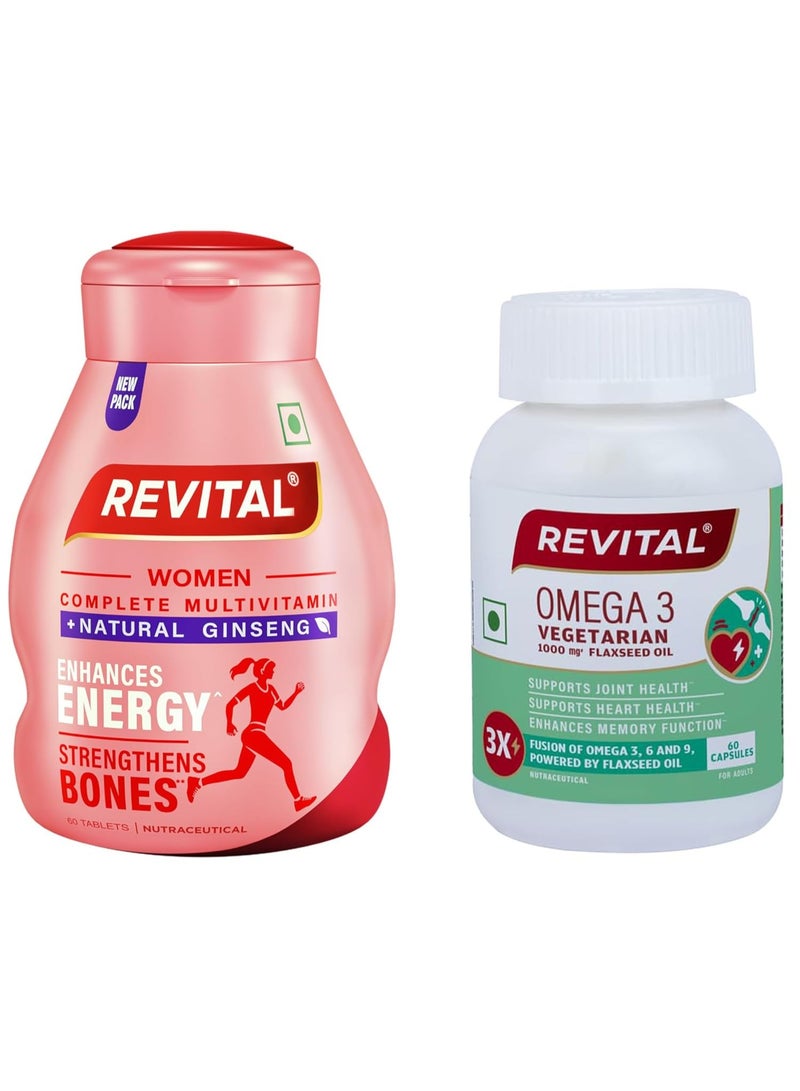 Revital Combo - Women's 60 capsules + 60s Omega Veg | pack of 2 - Image 1