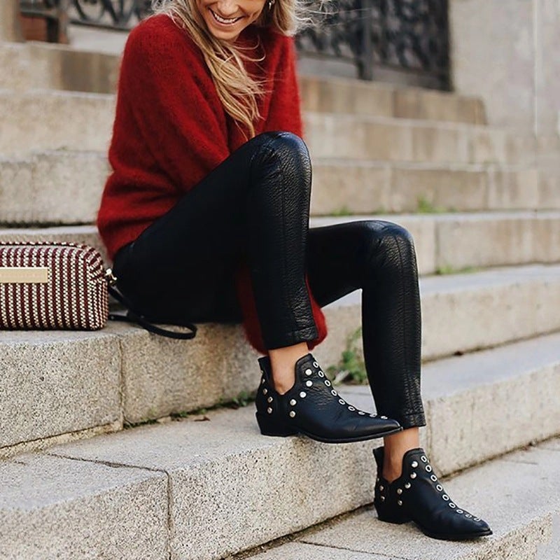 Wish Women'S Boots 2019 Autumn New Pointed Rivet Personalized Short Boots For Women - Image 3