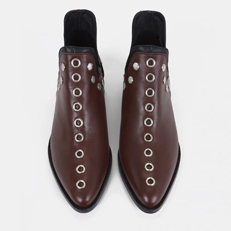 Wish Women'S Boots 2019 Autumn New Pointed Rivet Personalized Short Boots For Women - Image 1