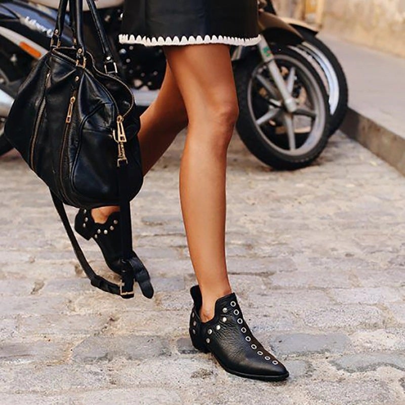 Wish Women'S Boots 2019 Autumn New Pointed Rivet Personalized Short Boots For Women - Image 2