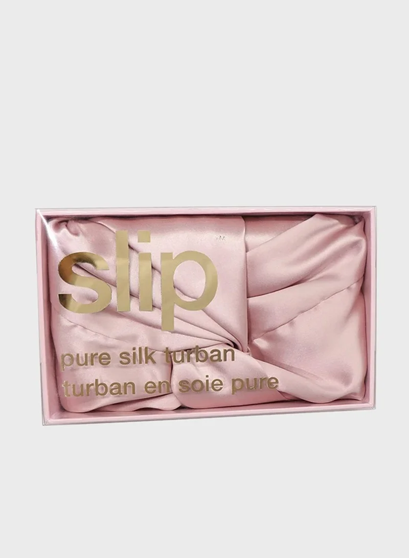 سليب توربان من الحرير الخالص - وردي