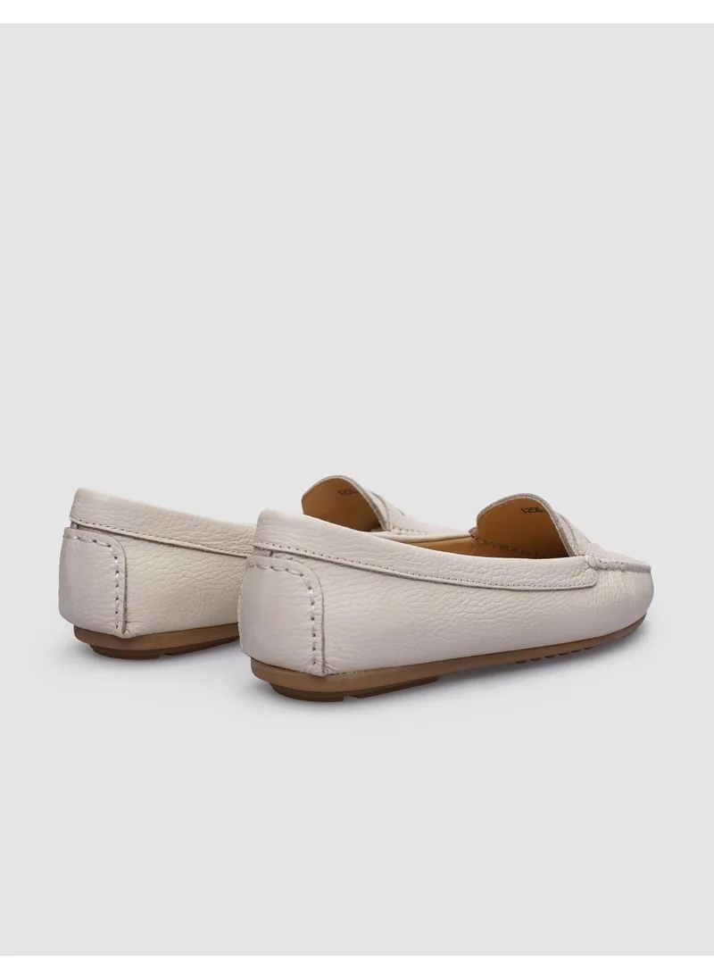 Cabani 100% Genuine Leather Beige Women's Loafer