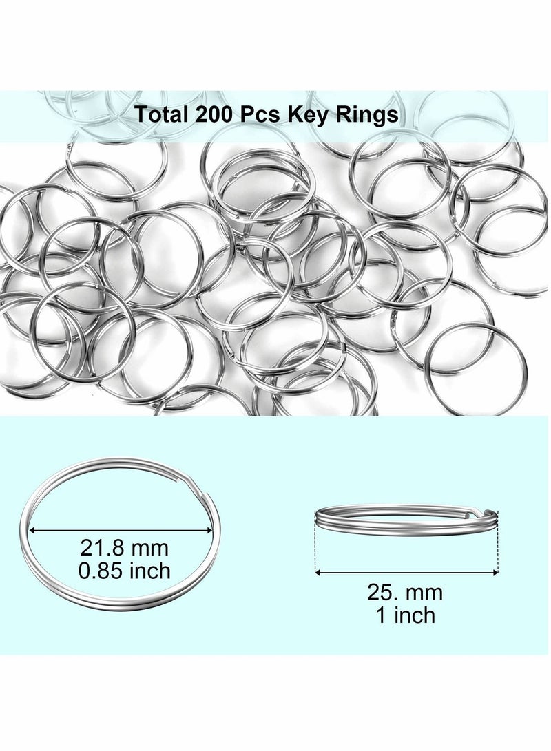 Excefore Split Ring, Small Key Rings Bulk Split Keychain Rings DIY Craft Metal Keychain Connector Accessories 200 Pcs - Image 4