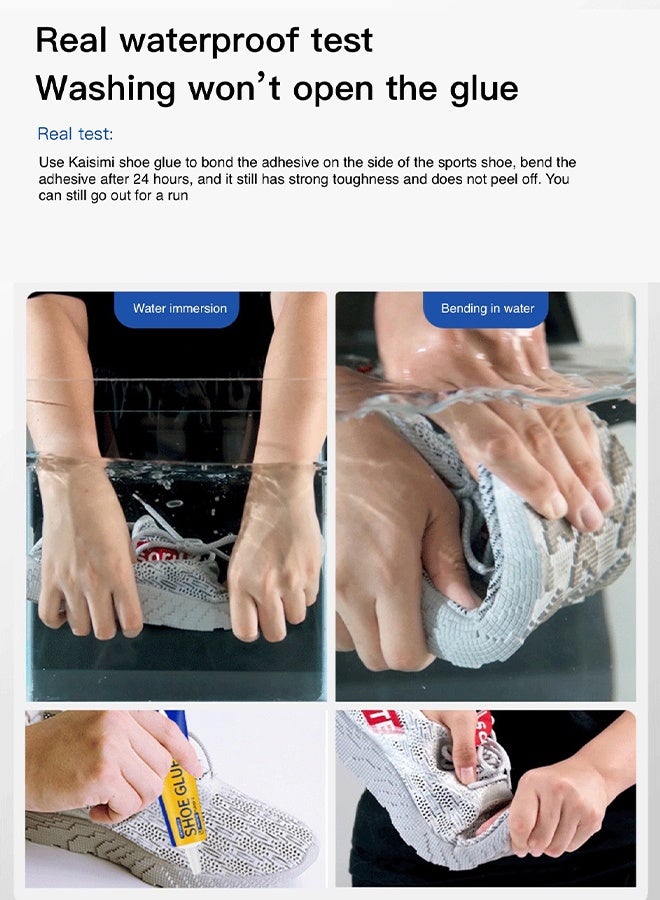 2 Pcs Shoe Glue Strong, Slow-Drying Transparent Shoe Repair Glue, Waterproof, Non-Hardening Glue for Shoes, Sole And Upper Repair Glue, Shoes Glue for Repairing Shoes, Boots, Leather(60ml*2) - Image 2