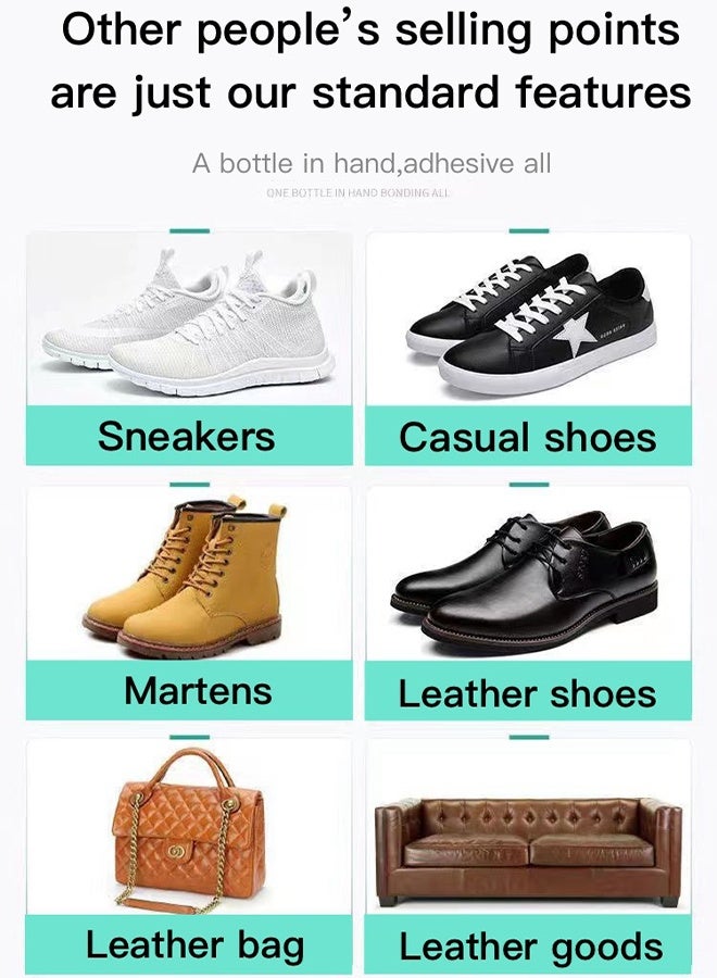 2 Pcs Shoe Glue Strong, Slow-Drying Transparent Shoe Repair Glue, Waterproof, Non-Hardening Glue for Shoes, Sole And Upper Repair Glue, Shoes Glue for Repairing Shoes, Boots, Leather(60ml*2) - Image 4