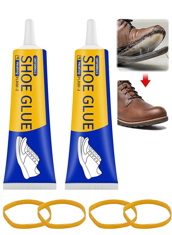 2 Pcs Shoe Glue Strong, Slow-Drying Transparent Shoe Repair Glue, Waterproof, Non-Hardening Glue for Shoes, Sole And Upper Repair Glue, Shoes Glue for Repairing Shoes, Boots, Leather(60ml*2) - Image 1