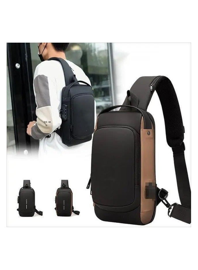 Anti-theft Sports Shoulder Bag with USB Charging Port Waterproof Crossbody Bags