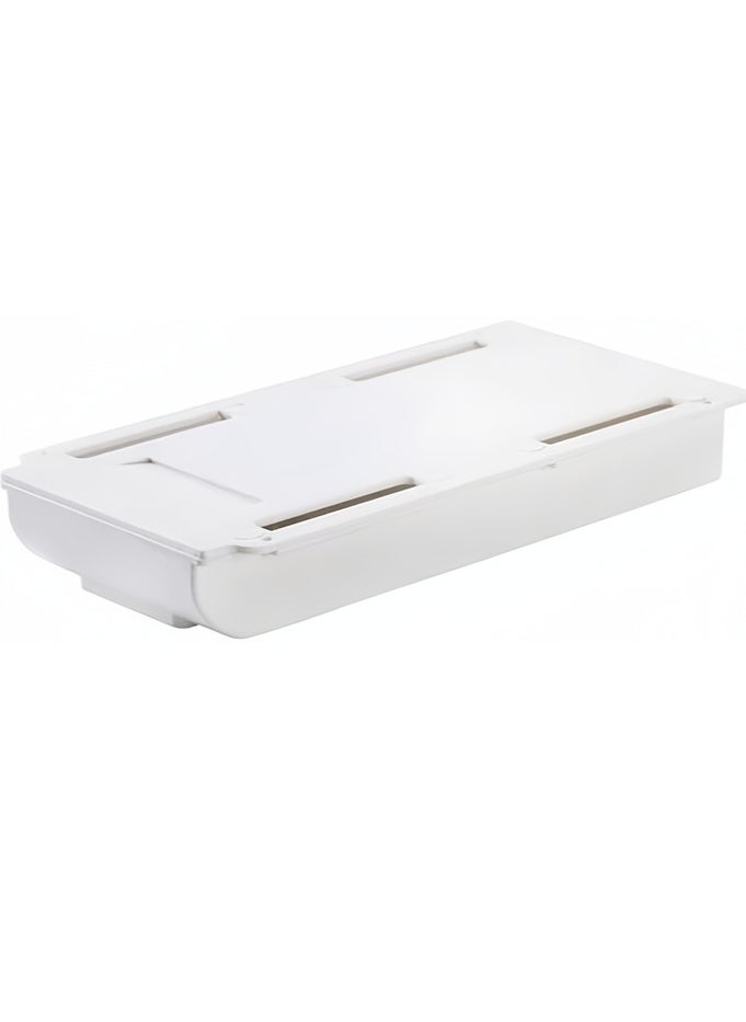 Generic - 1pc Drawer Box Self Adhesive Under Desk Drawer Organizer Table Storage Box Holder Case Storage Box Finishing Box Office (White) - Image 1