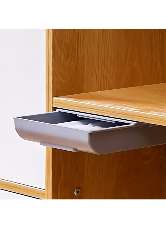 Generic - 1pc Drawer Box Self Adhesive Under Desk Drawer Organizer Table Storage Box Holder Case Storage Box Finishing Box Office (White) - Image 1