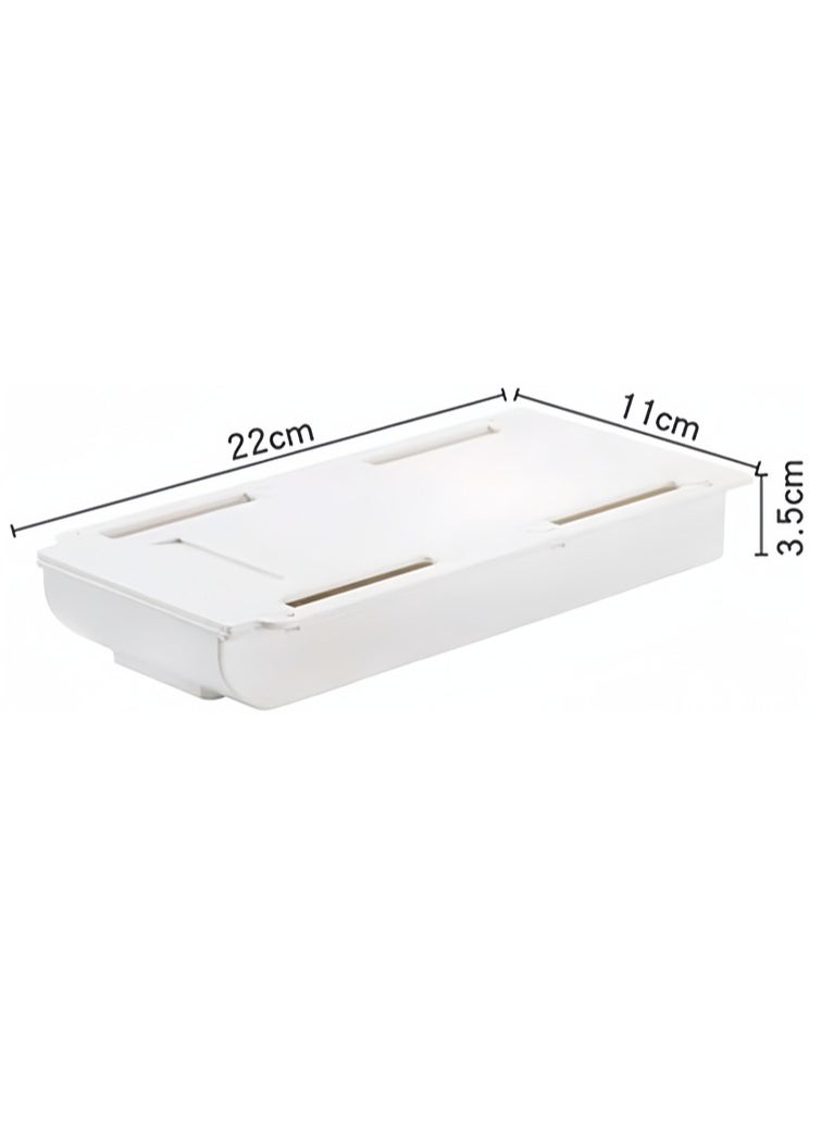 Generic - 1pc Drawer Box Self Adhesive Under Desk Drawer Organizer Table Storage Box Holder Case Storage Box Finishing Box Office (White) - Image 1