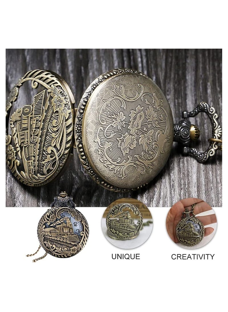 1 Piece Vintage Pocket Watch Railway Hanging Strap Chain Men's Pocket Watch - Image 5