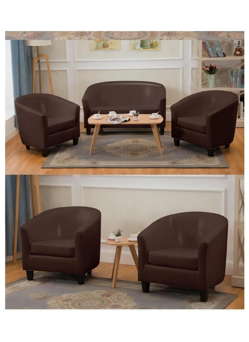 Generic - Classic Style Furniture Simple Sofa Chair for Hotel Restaurant Coffeehouse Brown Without Pillow - Image 1