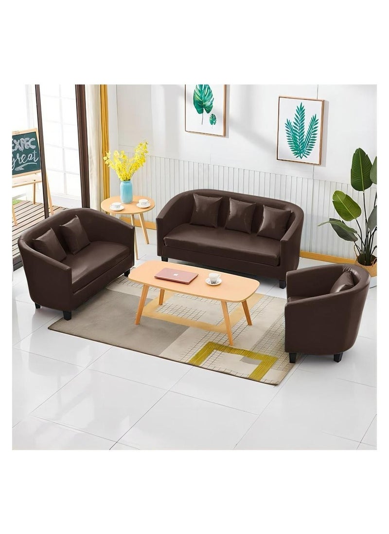 Generic - Classic Style Furniture Simple Sofa Chair for Hotel Restaurant Coffeehouse Brown Without Pillow - Image 1