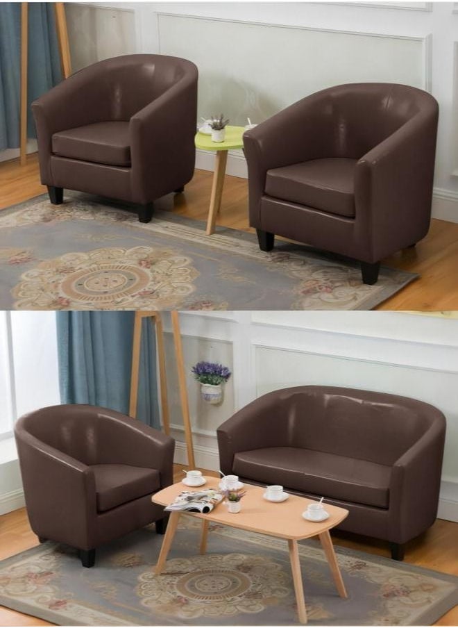 Generic - Classic Style Furniture Simple Sofa Chair for Hotel Restaurant Coffeehouse Brown Without Pillow - Image 1