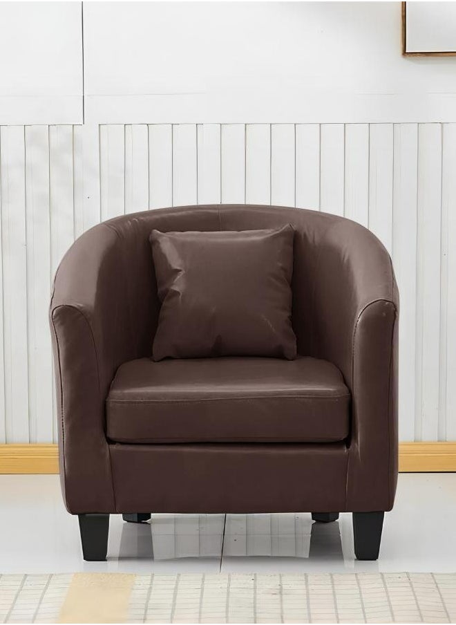 Generic - Classic Style Furniture Simple Sofa Chair for Hotel Restaurant Coffeehouse Brown Without Pillow - Image 1