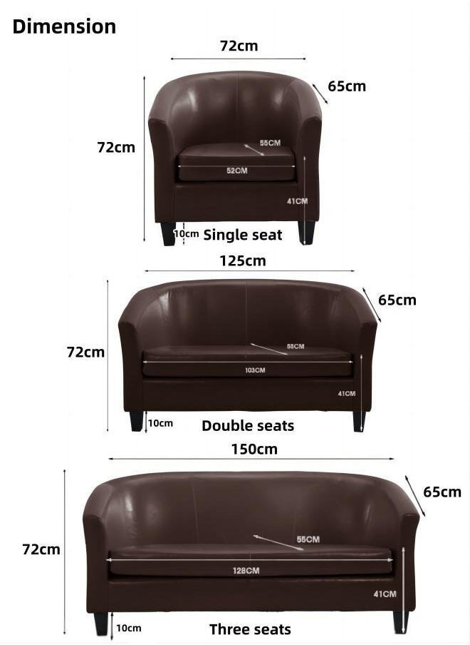 Generic - Classic Style Furniture Simple Sofa Chair for Hotel Restaurant Coffeehouse Brown Without Pillow - Image 1