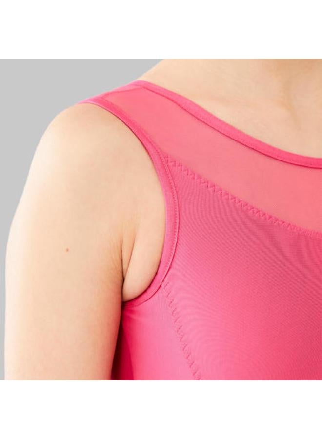 STAREVER Girls' Mixed Media Ballet Leotard - Pink  - Image 2