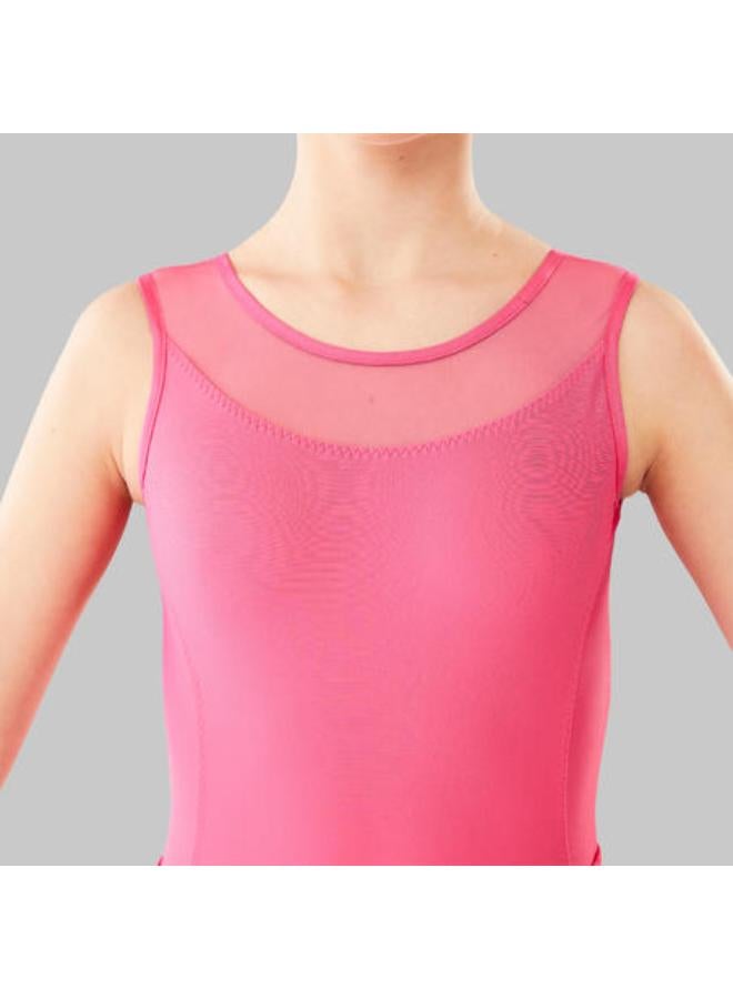 STAREVER Girls' Mixed Media Ballet Leotard - Pink  - Image 4