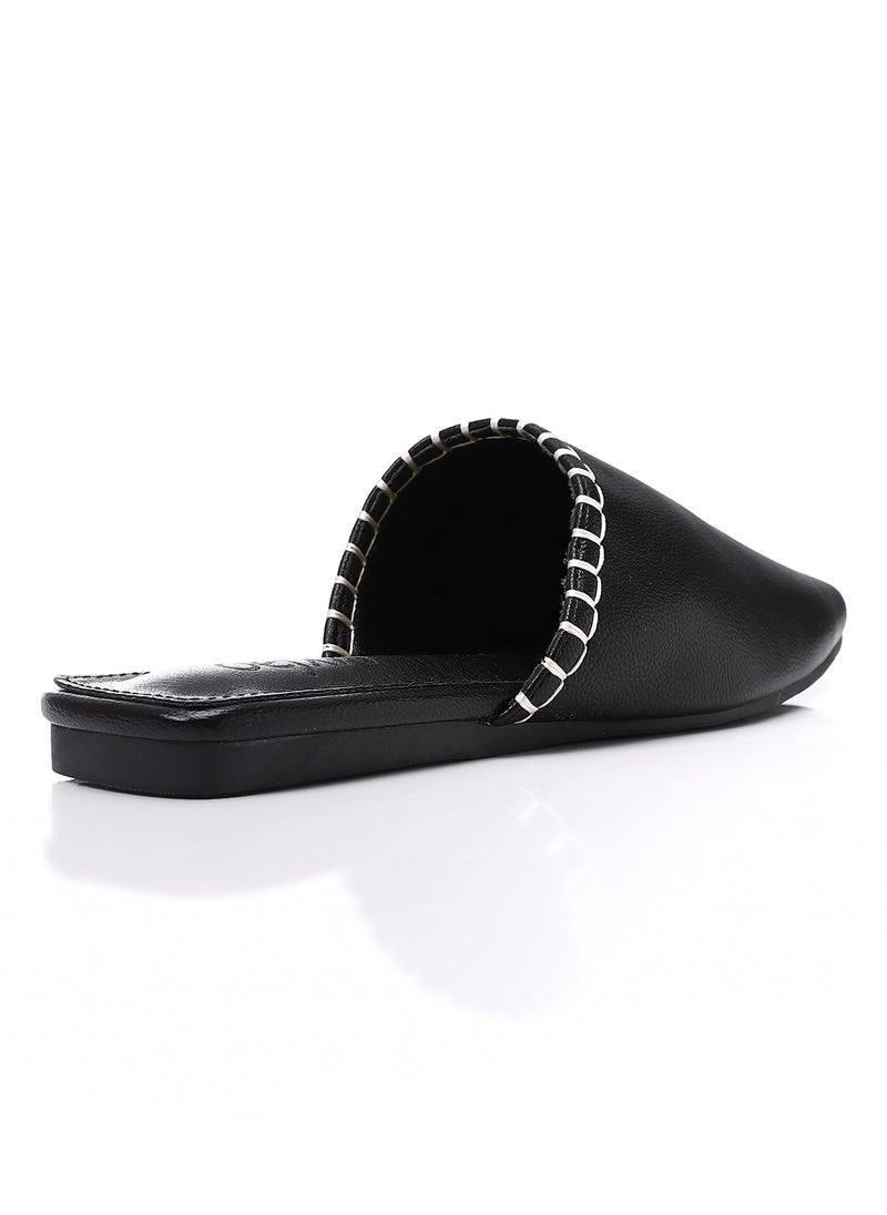 Textured Leather Slip On Black Flat Mules - pzsku/ZC9360FEDBFD3E787B635Z/45/_/1716130665/2747f4a4-553c-4674-92dc-0c94c7456f2f