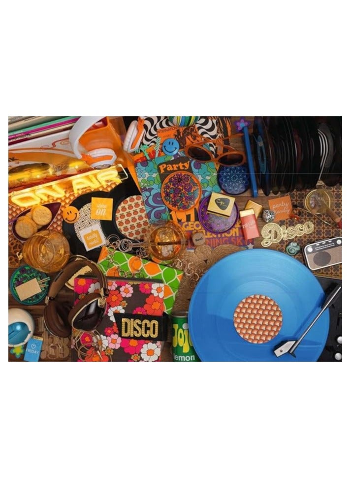 Ravensburger لعبة بازل رافينسبورجر هالو فينيل 500 قطعة - تصميم سجل فينيل متعدد الألوان، بحجم نهائي 49×36 سم، قطع سوفت كليك الفاخرة، تعبئة جاهزة كهدية | 12000773-9 - Image 2