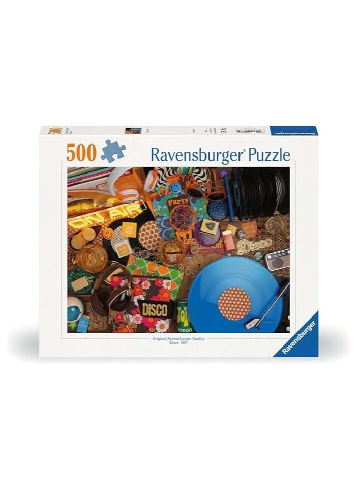Ravensburger لعبة بازل رافينسبورجر هالو فينيل 500 قطعة - تصميم سجل فينيل متعدد الألوان، بحجم نهائي 49×36 سم، قطع سوفت كليك الفاخرة، تعبئة جاهزة كهدية | 12000773-9 - Image 1