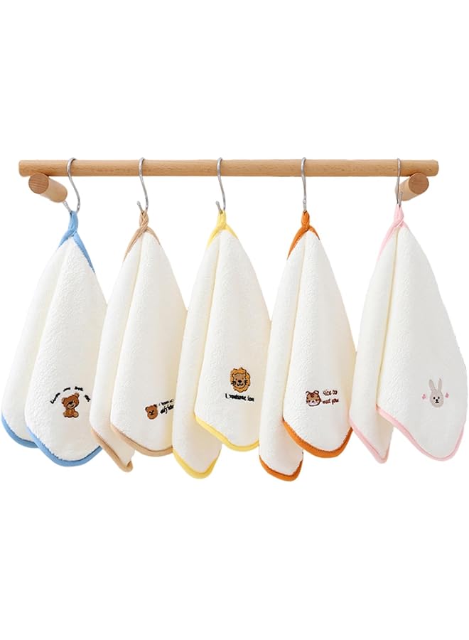 Excefore Baby Face Flannels 5Pcs Cloth Soft Face Flannels Toddler Flannels Wash Towels Quick Dry Reusable Face Body Cloths Baby Face Cloths Face Towel Baby Must Haves Kids Face Wash - Image 1