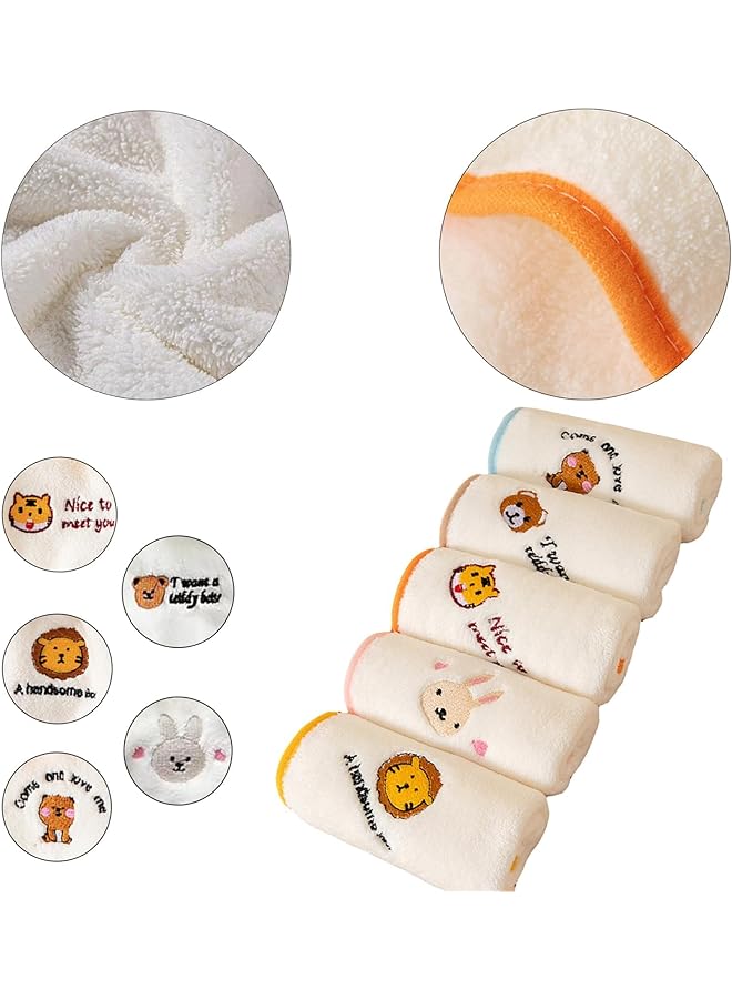 Excefore Baby Face Flannels 5Pcs Cloth Soft Face Flannels Toddler Flannels Wash Towels Quick Dry Reusable Face Body Cloths Baby Face Cloths Face Towel Baby Must Haves Kids Face Wash - Image 5