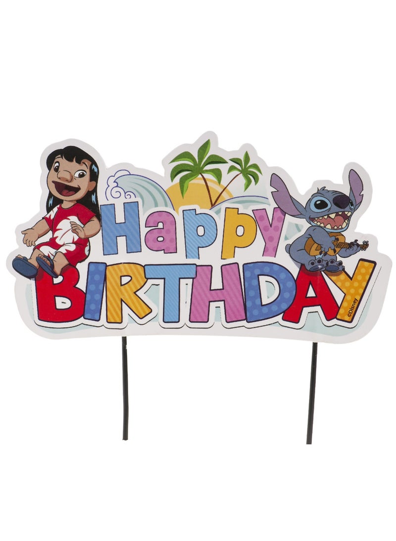 dekora Lilo & Stitch Cake Topper, Happy Birthday Cake Decoration - Image 1