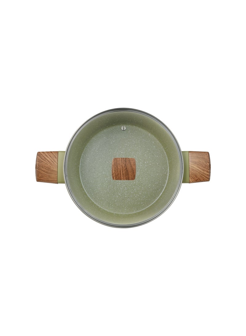 BERGNER ACADIA FORGED ALUMINUM  CASSEROLE W LID 22CM WITH  INDUCTION BOTTOM, GREEN COLOR, BG56241GR  - Image 3