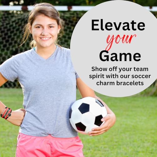 Infinity Collection Soccer Gifts, Soccer Bracelet, Soccer Jewelry, Adjustable Soccer Charm Bracelet- Soccer Gifts Red/Black - Image 5