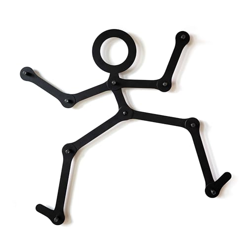 Three by Three Seattle FITCheck Wall Rack in Black Metal Customizable Playful and Functional Hanging Hook Solution for Coats Hats Umbrellas and More 12 x 25 in - Image 1
