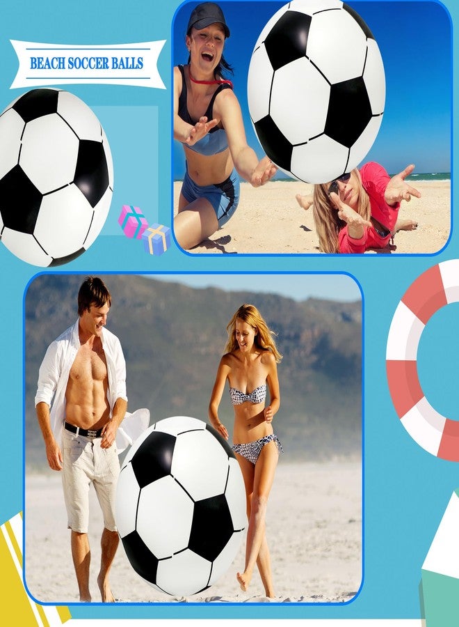 Sonarun 2 Pack 24 Inch Large Inflatable Soccer Balls Giant Beach Game Balls Jumbo Blow Up Soccer Balls Toys for Soccer Ball Sports Outdoor Summer Pool Beach Party Favors - Image 3