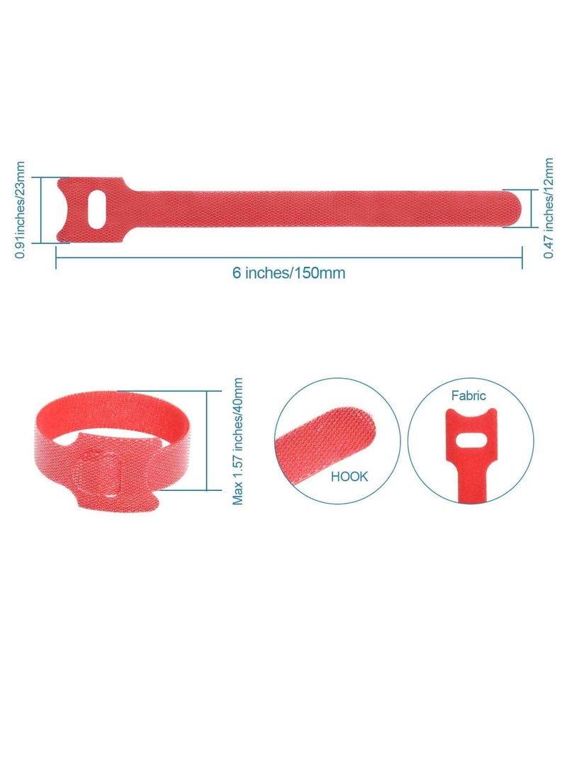 Excefore 60PCS Fastening Cable Ties Reusable, Premium 6-Inch Adjustable Cord Ties, Microfiber Cloth Cable Management Straps Hook Loop Cord Organizer Wire Ties Reusable (Assorted Colors)  - Image 3