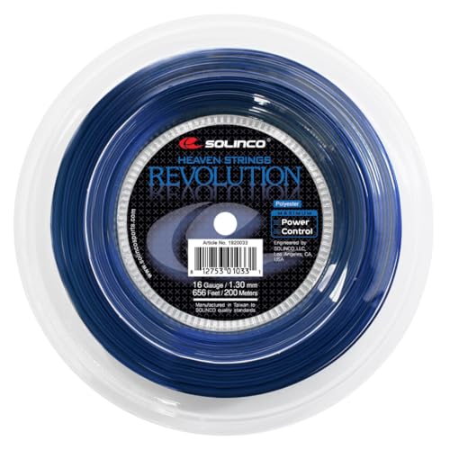 Solinco Revolution CoPolyester Tennis String Reel 656 ft 200 m Maximum Spin Power Control SixSided Design Durable HighPerformance Polyester TruTension Technology 16L - Image 1