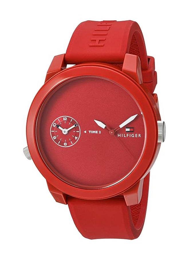 TOMMY HILFIGER TOMMY HILFIGER ROUND ANALOG MEN'S RED CASE WATCH - 1791323 