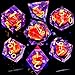 ARUOHHA DND Resin Dice Gazes Eye Dice Purple Gold Liquid Core Flaming RPG Sharp Edged Dice Set with Gift Box Polyhedral D and D Dice Set Compatible with Dungeons Dragons Role Playing Game D20 D6 - Image 4