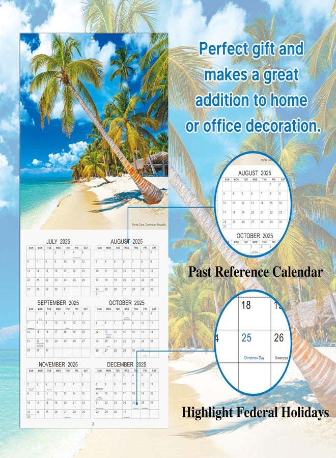 Feteulo 2026 Calendar - 2026 Wall Calendar 12 Months, from JAN.2026 to DEC. 2026, 12" x 24" (Open), 12" x 12" (Closed), with Large Daily Blocks, Tabbed Holiday, Beautiful Islands Scenery - Image 4