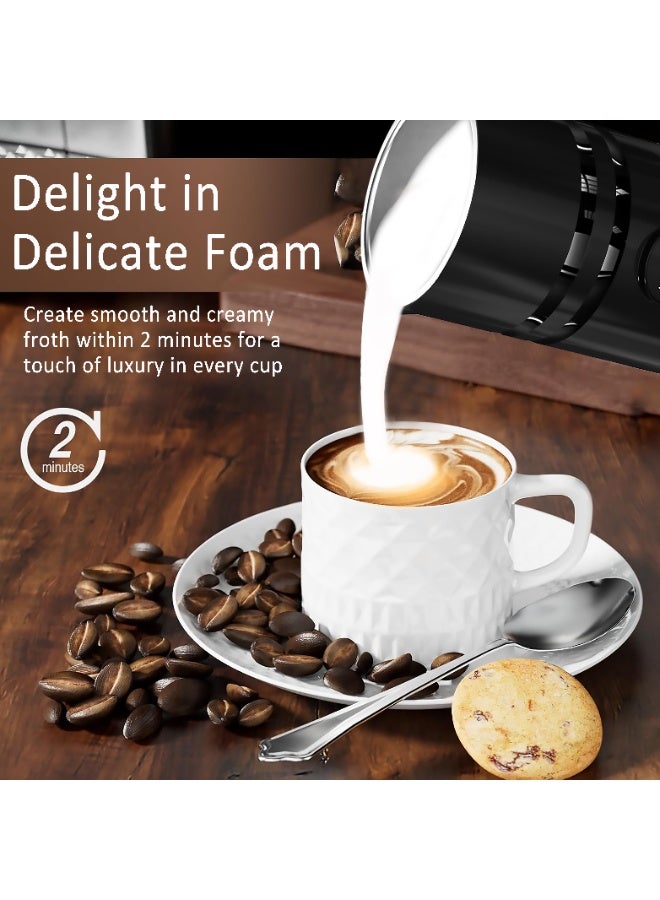 Rokis Electric Milk Frother, 5 in 1 Milk Steamer, Milk Heater with Temperature Control and LED Display, 350ML Automatic Milk Foamer Hot and Cold Foam for Coffee, Espresso, Latte, Hot Chocolate (Black) - Image 3