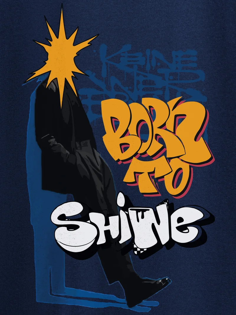 بيونغ تيشيرت مطبوع Born To Shine