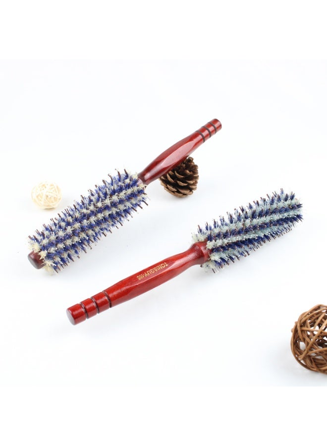 Bristle Round Styling Hair Brush, Professional Wooden Handle Curling & Massage Comb for Salon or Home Use, Scalp Care & Volume Styling Tool - Image 4