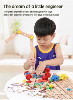 LOOPITYS 80 pieces of children's wooden building blocks - educational building kits and building toys, wooden development and learning tool toys, toys that both boys and girls love  - Image 5