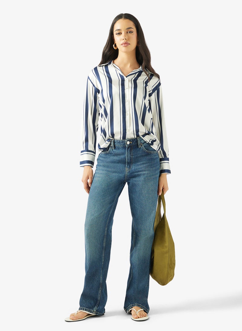 Ginger Stripe Satin Shirt - Image 4