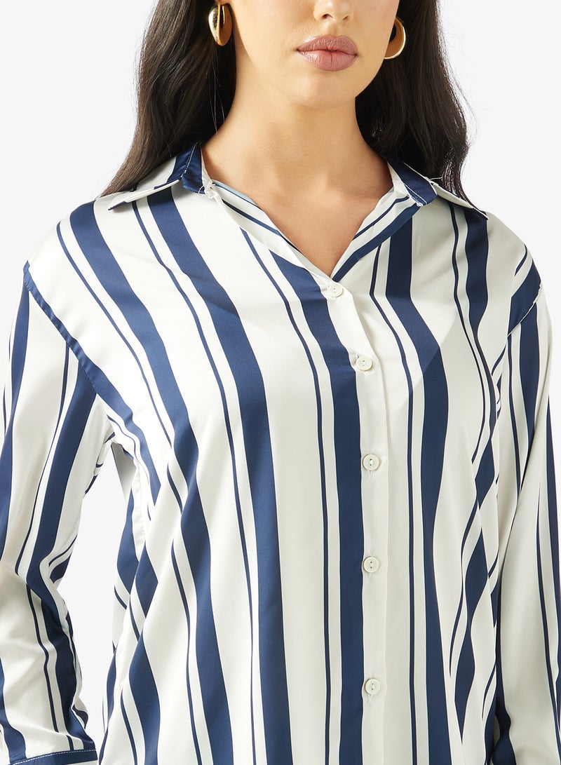 Ginger Stripe Satin Shirt - Image 3