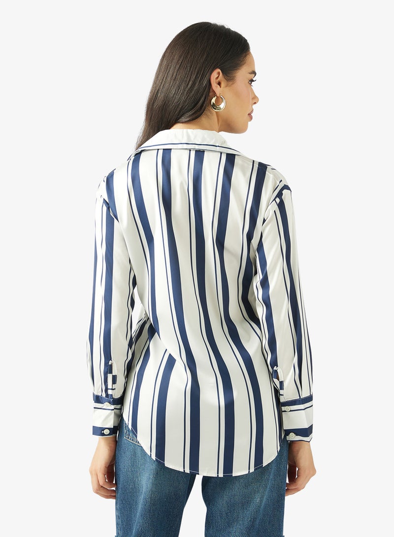 Ginger Stripe Satin Shirt - Image 2