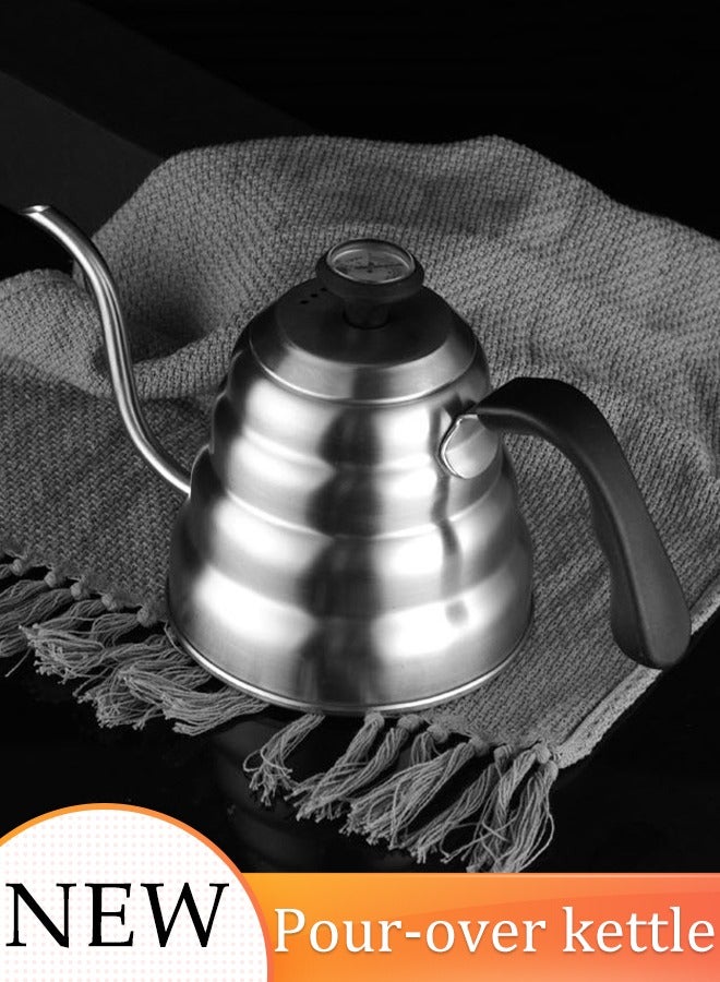 New Stainless Steel Gooseneck Kettle Premium Coffee Pot Brewed Coffee Pot Drip Tea and Water Jug with Precision Flow Spout for Drip Coffee French Press and Tea