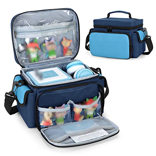 LoDrid Carrying Case Compatible with Tonie Box 21 Portable Bag with Shoulder Strap for Audio Player Starter Set Headphones Charging Station Storage Navy Blue Bag OnlyPatent Design - Image 1