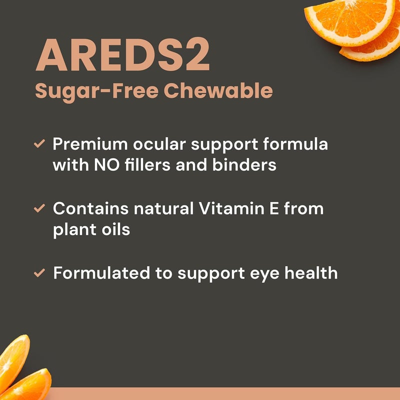 VisiVite AREDS 2 SugarFree Eye Vitamins  Alternative to Lutein Gummies for Eyes  Lutein for Eye Health  Premium SugarFree Eye Vitamins  Eye Care Supplements for Adults Chewable Tablets - Image 2
