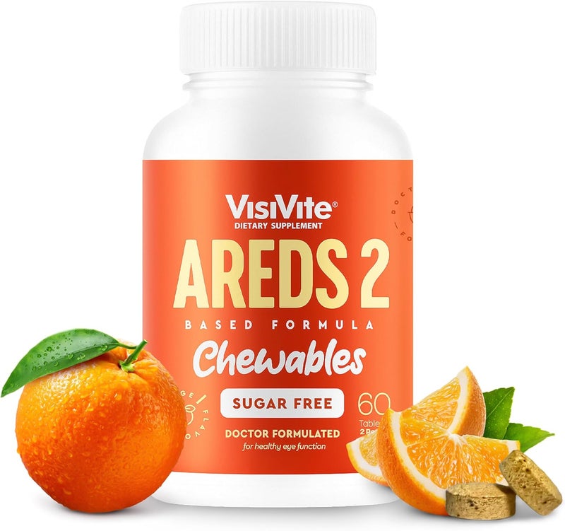 VisiVite AREDS 2 SugarFree Eye Vitamins  Alternative to Lutein Gummies for Eyes  Lutein for Eye Health  Premium SugarFree Eye Vitamins  Eye Care Supplements for Adults Chewable Tablets - Image 1